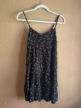 Black Floral Spaghetti-Strap Dress, cool back!